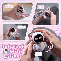 Eiliko Coral Pink - Your Tiny AI Charm Robot That Matches Every Daily Outfit, Fun Electronic Pendant Toys, for Couples and Best Friends.