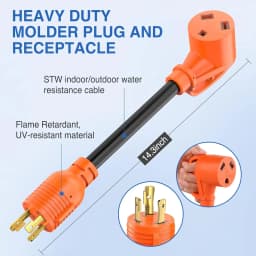 Nilight RV Generator Adapter Cord 30A-30A L5-30P to TT-30R 10AWG Copper Heavy Duty Twist Lock Male to Female for Camper Trailer