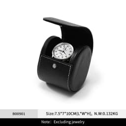 Oirlv Faux Leather Watch Box Premium Watch Storage Case & Watch Holder – Portable Watch Case for Travel/Daily Use Black & Brown