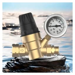 Adjustable Water Pressure Regulator Valve With Pressure Gauge For RV Camper Trailer Garden Irrigation Household Tap Water Pipeline Pressure Reducer