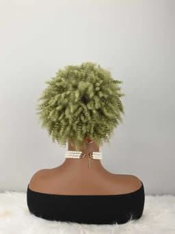 Headband Wig Curly Headband Wig With Bangs For Women Synthetic Afro Curly Hair Wig With Headband Attached Short Kinky Curly Afro High Puff With Bangs Stripes Short Red Curly Wigs with Bangs for Women, Natural Wavy Synthetic Wig, Fluffy Pixie Cut