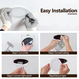 12-Piece Set of Shell-Less Led Ceiling Lights, Dimmable Recessed Downlights with Junction Box, 3000K-5000K Adjustable Color Temperature White Light