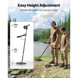 SucceBuy Waterproof Metal Detector 12" High Accuracy Gold Detector Adults Display Headphones 7 Modes Adjustable IP68 for Hunting