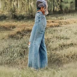 Women High Waist Ripped Wide Leg Jeans Vintage Light Wash Distressed Hole Denim Pants Streetwear Baggy Loose Fit Flare Jeans Y2K Grunge Aesthetic Casual Daily Trousers For Ladies