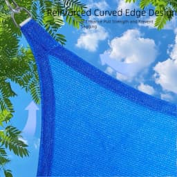 Triangle Sun Shade Sail - 10' X 10' X 10', Breathable Sunshades for Outdoor Patio, Garden, Deck, Yard, Tear & Fade, UV Block Awnings for Patio Shade with Ropes Resist Wear (Blue)