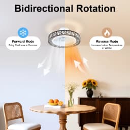 18.5 Inch Contemporary Ceiling Air Circulator with Integrated Illumination, Minimalist Dual-Use Lighted Fan Fixture, Wireless Remote Operated Ceiling Ventilation Lamp