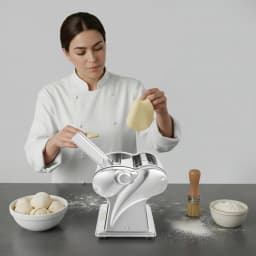 110V Stainless Steel Electric Noodle Maker Machine, 135W Dual Blades 6 Thickness Settings Automatic Pasta Dough Roller Machine