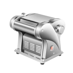 110V Stainless Steel Electric Noodle Maker Machine, 135W Dual Blades 6 Thickness Settings Automatic Pasta Dough Roller Machine