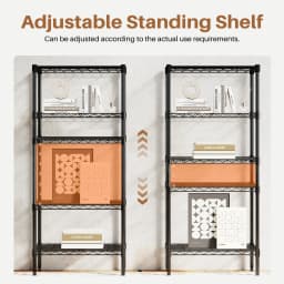 MCQ 3-5 Tier Metal Storage Shelves Adjustable Standing Storage Rack Shelf Heavy Duty Steel Shelving Unit Organizers for Home
