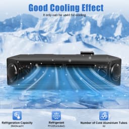 Truck Air Conditioner Evaporator, 12V Underdash AC Evaporator Unit, Truck Mounted Air Conditioner - 32 Aluminum Tubes, 3640 Kcal/h, 80W All-Copper Motor, 680 m³/h Max Airflow, 3-Speed Fan, Adjustable 37.4-46.4℉, for Truck RV Van