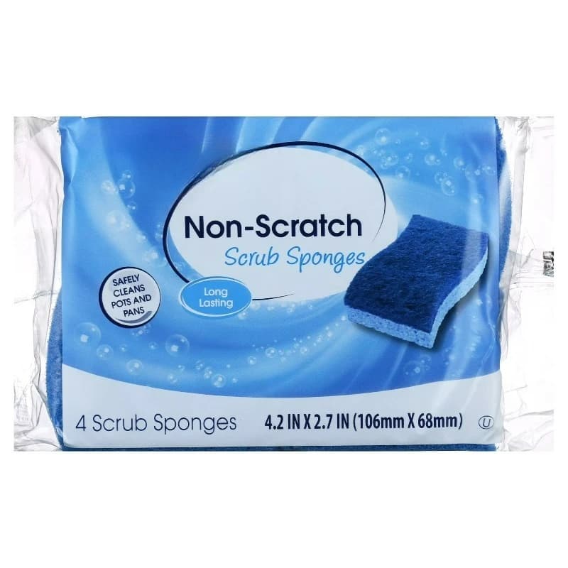 Non-Scratch Scrub Sponges, 4 Count