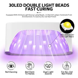 30LEDS Rechargable UV LED Nail Lamp Dryer With HD Display Smart Nail Drying Lamp for Fast Dry Curing All Gel Nail Polish Manicure Tools