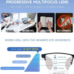 VUB Music Reading Glasses are Bluetooth audio smart reading glasses equipped with blue light blocking lenses and a metal frame.