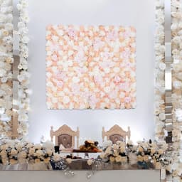Artificial Flower Wall Panels 1*1m Flowers Wall Backdrop Silk Rose Flower Panels W/Straps for Wedding Photography Event Party Wall Decorations,Pink
