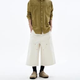 Men's White Baggy Wide Leg Carpenter Denim Jorts Frayed Raw Hem Y2K Street Style Casual Daily Going Out Loose Fit Streetwear Shorts