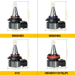 AUXITO 2Pcs 3000K Yellow H8 H11 H16(JP) H9 LED Fog Lights Fanless H10 5202 H16(EU) H27 880 9006 HB4 LED Fog Lamp DRL Car Driving Lamp 12V