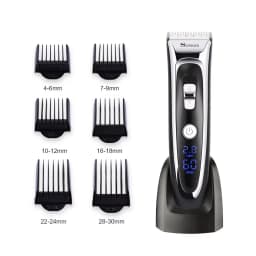 Surker LCD Ceramic Blade Hair Trimmer Low-Noise Electric Clipper Fast-Charging Shaver with Base - Precision Grooming Tool