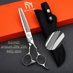 Professional Hairdressing Scissors,Hitahi 440C Steel Thinning Shears,Set of 6.0-6.5 Inches Hair Cutting Tools,Sharp and Durable