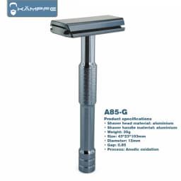 Kampfe CNC machining manual safety shaver with 5 spare razor blades, hair salon tools, men's gifts, women's shaving knives