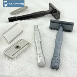 Kampfe CNC machining manual safety shaver with 5 spare razor blades, hair salon tools, men's gifts, women's shaving knives