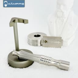 KAMPFE Men's Safety Shaver Ergonomic Grip Comfortable Anti slip Mesh Titanium Alloy Razor Handle
