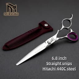 MURASAKI Professional Barber Scissors,6.0 Inch Contrary Tooth Hair Thinning Shears,High Quality Hitachi 440C Steel Barber Tools
