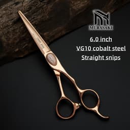 MURASAKI Professional Barber Scissors,6.0 Inch Contrary Tooth Hair Thinning Shears,High Quality Hitachi 440C Steel Barber Tools