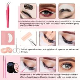 Professional False Eyelash Extension Practice Kit Eye Lashes Extension Grafting for Beginner Artist Practice Makeup Tool Set Kit