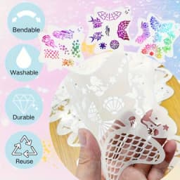 12-Color Rainbow Face Paint Palette & PVC Stencil Set — A Large-Capacity, Water-Based Body Paint Kit. The Reusable PVC Stencils