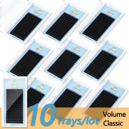 AGUUD 10 Cases Lashes Wholesale Individual Eyelash Extensions Supplies B Curl Russian Volume Lash 0.03-0.20mm Classic False Lash