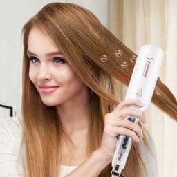 Steam Hair Straightener with Infrared 2 Inches Plate Hair Flat Iron 450°F Professional Salon Hair Styling Tool Dual Voltage