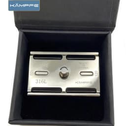 KAMPFE CNC machining Manual Safety Stainless Steel polished Razor Head for wet shaver Gifts for men