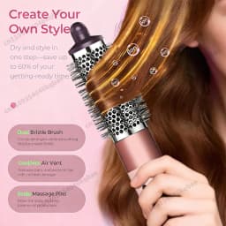Sencicimen 6 IN 1 Professional Hot Air Styler Negative Ion Hair Dryer Set for Curling Volumizing Straightening Hair Styling Tool