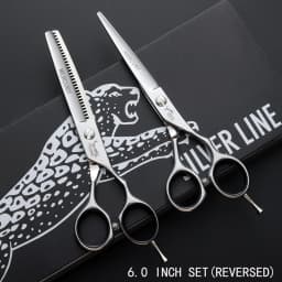 5.5/6.0/6.5/7.0 Inch Reversed Scissors Hair Scissors Professional Barber Hairdressing Cutting Thinning Set salons shears