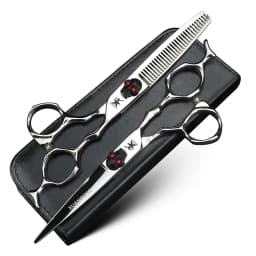 XUANFEN Skull Unique Handle Hair Scissors 6-inch Japanese 440C Steel Cutting Scissors and Thinning Scissors