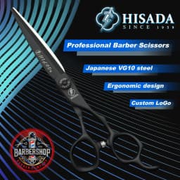 HISADA barber Scissors black suit 6.0/6.5/7.0/inch Professional hair scissors Made of VG10 material barber scissors