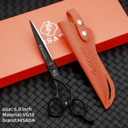 HISADA barber Scissors black suit 6.0/6.5/7.0/inch Professional hair scissors Made of VG10 material barber scissors