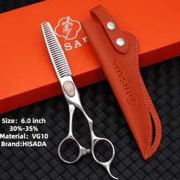 HISADA barber Scissors black suit 6.0/6.5/7.0/inch Professional hair scissors Made of VG10 material barber scissors