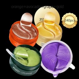 240pcs=120pairs Eye Patches Hyaluron Acid & Gold & Seaweed & Black Pearl Hydrating Moisturizing Crystal Collagen Gel Eye Mask