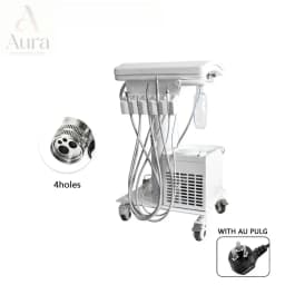Portable Dental Turbine Unit 550W with 2/4 Holes Silent Oil-Free Air Compressor Handpiece for Mobile Dental Practice