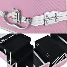 Makeup Case Handheld Aluminum Alloy Storage Box Large Capacity With Mirror Professional Makeup Artist Portable Makeup Toolbox