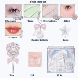 Flower Knows Shells Pearl Eyeshadow Essence Lip Honey Blush Cheek Makeup Front Ocean Gift Box Makeup Kit Full Professional