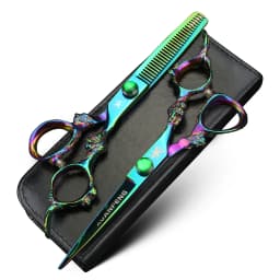 XUANFENG 6 Inch Dragon Handle Hair Scissors Barber Styling Tools Cutting Scissors and Thinning Scissors 6