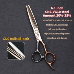 Top-level VG10 Cobalt Steel Hairdressing Scissors, 5.7-6.3-6.8 inch Hair Cutting Shears, Rose Gold Coating Barbershop Accessorie