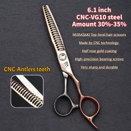 Top-level VG10 Cobalt Steel Hairdressing Scissors, 5.7-6.3-6.8 inch Hair Cutting Shears, Rose Gold Coating Barbershop Accessorie