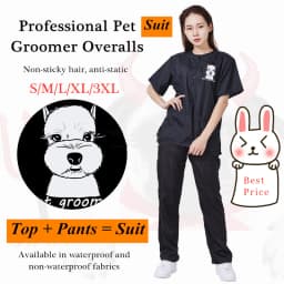 S/M/L/XL/3XL Pet Groomer Waterproof Uniform Suit Cut Pet Hair Breathable Soft Pet Beautician Overalls Set Pro Groomer Robe G0708