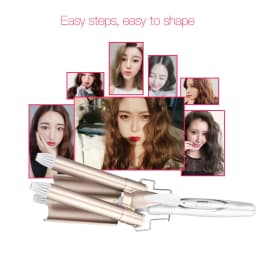 Professional 3 Barrel Curling Iron Wand Fast Heating Tourmaline Ceramic Hair Waver Styling Tool for Beautiful Waves