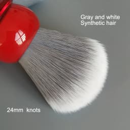 Dscosmetic Soft Hair Shaving Brush with Red Resin Handle and Gray Synthetic Hair for Man Wet Shave
