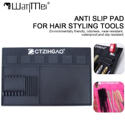 1pc Barbershop Storage Pad Heat Resistant Magnetic Barber Tray Silicone Organizer with Scissors Clipper Storage Slot for Salon