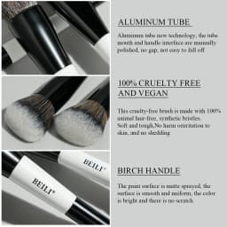BEILI Dual-ended Makeup Brush Set Professional 12 Pcs Vegan Contour Foundation Powder Eyebrow Bronzer Brushes Cosmetics Kit